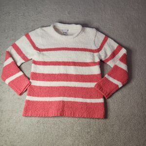 Women's Mockneck Striped Sweater by Claudia D - Size Medium